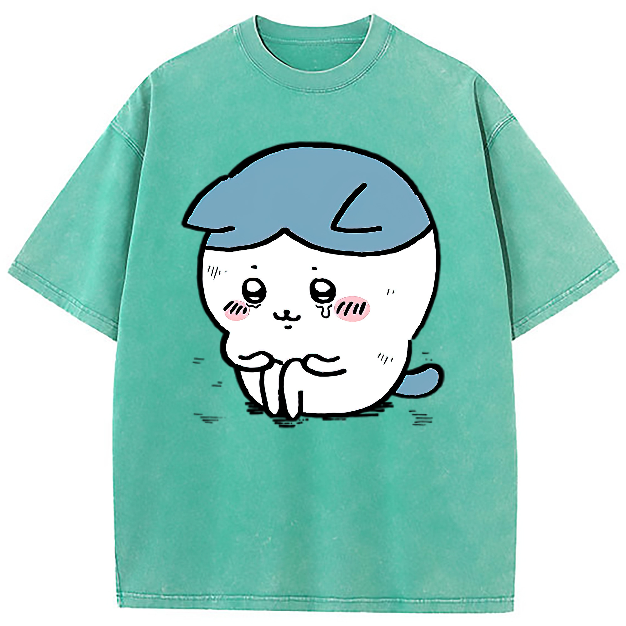 （画像用） ちいかわ ハチワレ Chii-kawa hachiware 綿100% ヴィンテージ風 半袖Tシャツ（フロントプリント）